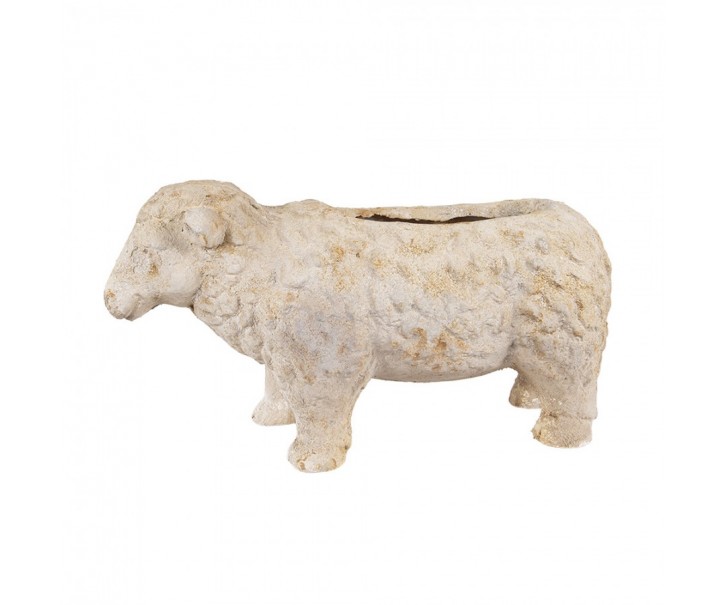 Béžový antik dekorační květináč ovečka Farm Brocante - 48*19*26 cm Clayre & Eef