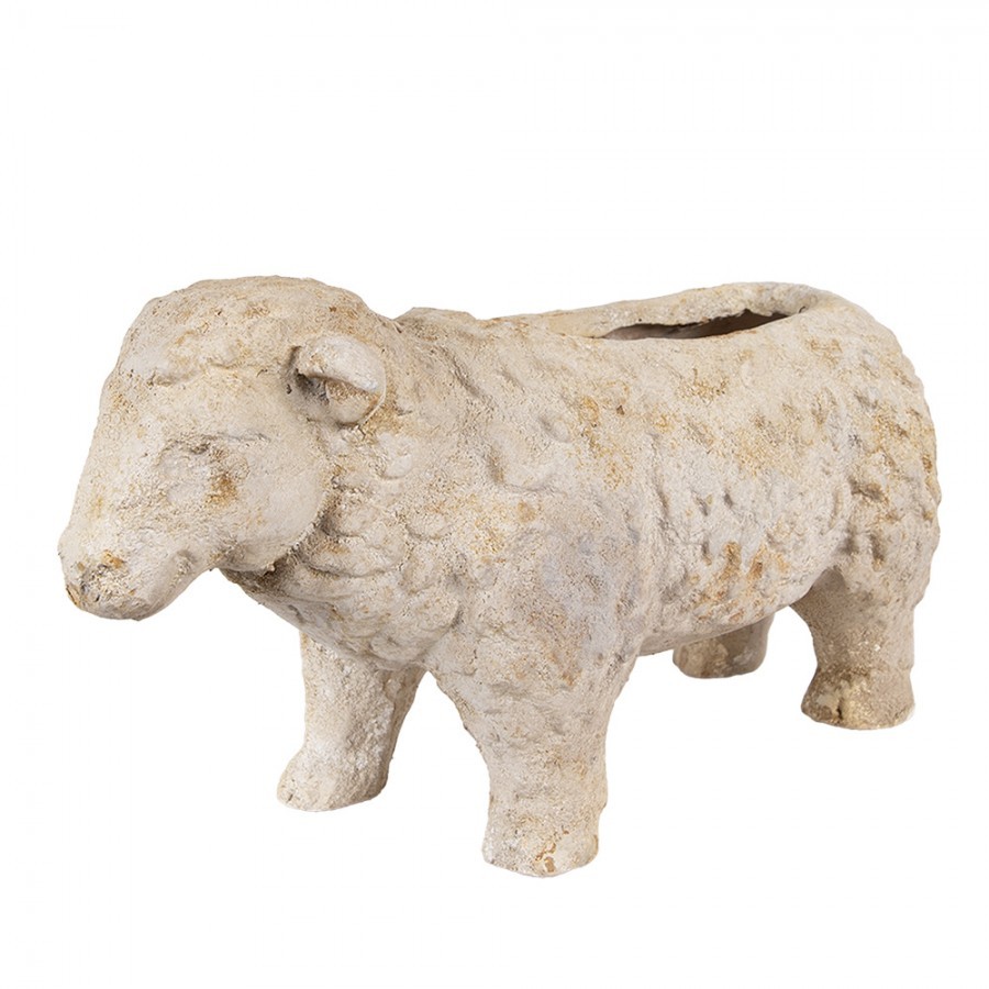Béžový antik dekorační květináč ovečka Farm Brocante - 48*19*26 cm Clayre & Eef Béžový antik dekorační květináč ovečka Farm Brocante - 48*19*26 cm Clayre & Eef