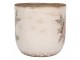 Béžový keramický květináč s květy Protea Eucalypt XL - Ø 20*19 cm Clayre & Eef