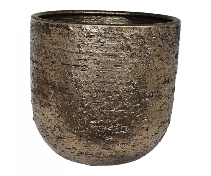 Zlatý antik keramický obal na květináč Nice Gold - Ø 22*20 cm J-Line by Jolipa