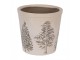 Béžový obal na květináč se stromky Natural Pine Trees - Ø 17*16 cm Clayre & Eef