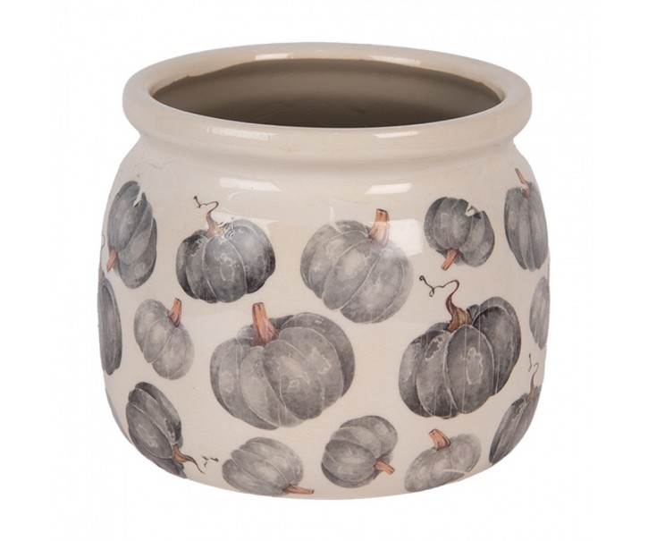 Keramický květináč s dýněmi Country Style Pumpkin M - Ø 16*13 cm Clayre & Eef