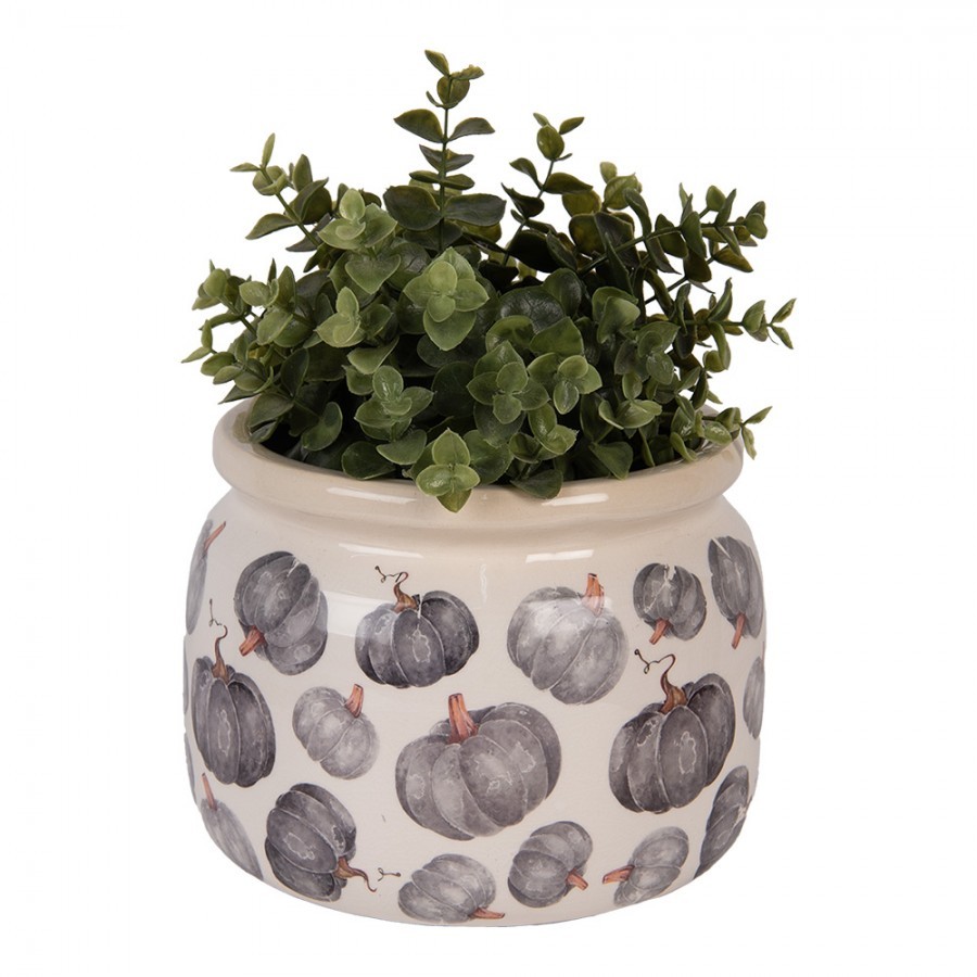 Keramický květináč s dýněmi Country Style Pumpkin L - Ø 20*15 cm Clayre & Eef Keramický květináč s dýněmi Country Style Pumpkin L - Ø 20*15 cm Clayre & Eef
