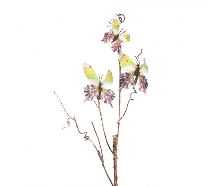 Dekorativní větev s motýlky Butterfly green - 14*5*85 cm Clayre & Eef