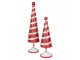 Bílo-červená kovová dekorace vánoční stromek Christmas Tree - Ø 13*49 cm Clayre & Eef