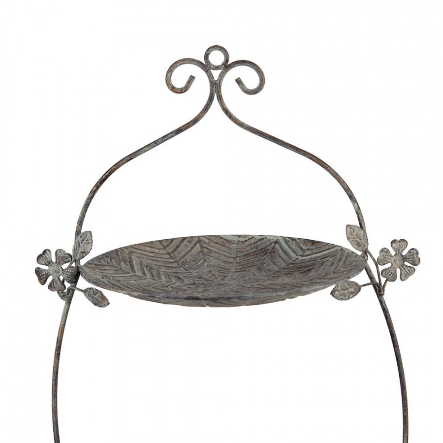 Zeleno-hnědý kovový dvoupatrový etažér - 34*32*50 cm Clayre & Eef Zeleno-hnědý kovový dvoupatrový etažér - 34*32*50 cm Clayre & Eef