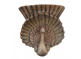 Hnědý antik květináč páv Peacock Baroque - 36*12*39 cm