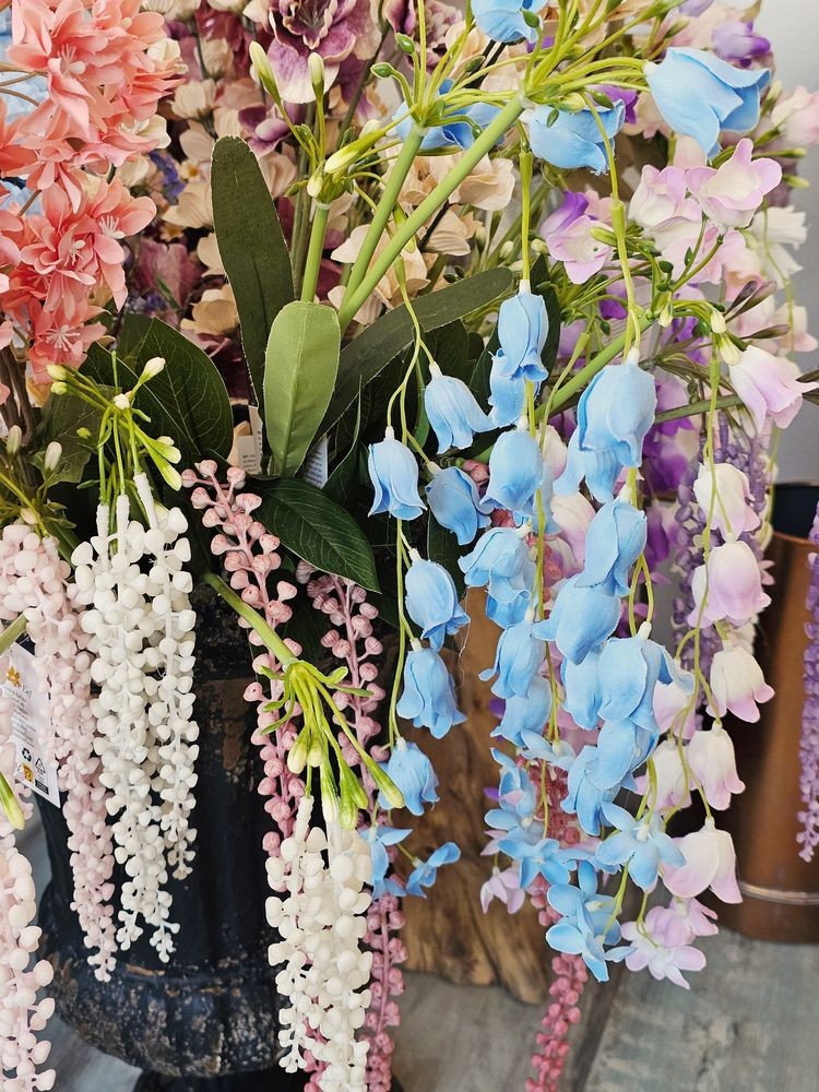 Dekorace modrá umělá květina zvonek Bells Bouquet - 15*6*80 cm Clayre & Eef Dekorace modrá umělá květina zvonek Bells Bouquet - 15*6*80 cm Clayre & Eef