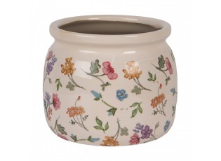 Keramický květináč s květinami Colourful Flowers M - Ø 16*13 cm