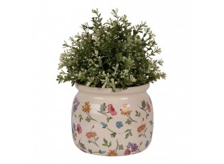 Keramický květináč s květinami Colourful Flowers M - Ø 16*13 cm