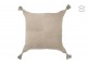 Šedý kožený polštář se střapci Tasse - 45*8*45 cm J-Line by Jolipa