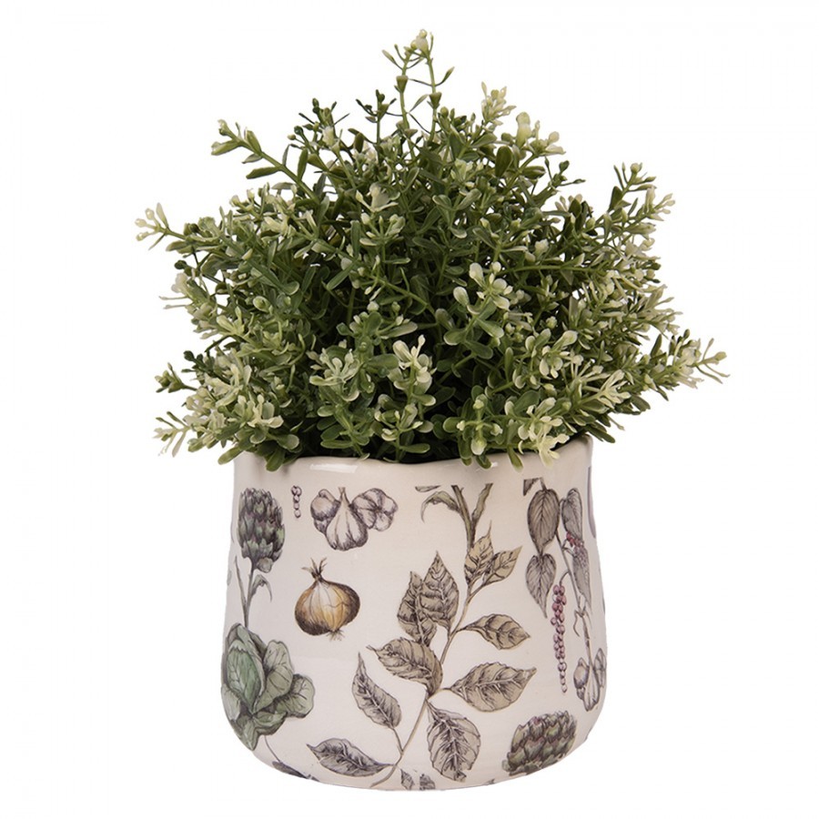 Keramický obal na květináč zelenina The Kitchen Garden S - Ø 14*12 cm Clayre & Eef Keramický obal na květináč zelenina The Kitchen Garden S - Ø 14*12 cm Clayre & Eef