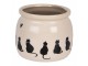 Béžový obal na květináč s kočkami a srdíčkem Dog&Cat M - Ø 16*13 cm Clayre & Eef
