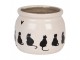 Béžový obal na květináč s kočkami a srdíčkem Dog&Cat L - Ø 20*15 cm Clayre & Eef