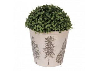 Béžový obal na květináč se stromky Natural Pine Trees XL - Ø 21*20 cm
