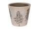 Béžový obal na květináč se stromky Natural Pine Trees XL - Ø 21*20 cm Clayre & Eef