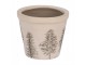 Béžový obal na květináč se stromky Natural Pine Trees XS - Ø 8*7 cm Clayre & Eef