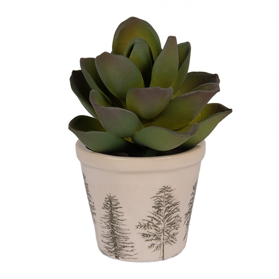 Béžový obal na květináč se stromky Natural Pine Trees XS - Ø 8*7 cm Clayre & Eef Béžový obal na květináč se stromky Natural Pine Trees XS - Ø 8*7 cm Clayre & Eef