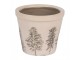 Béžový obal na květináč se stromky Natural Pine Trees XS - Ø 8*7 cm Clayre & Eef