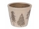 Béžový obal na květináč se stromky Natural Pine Trees S - Ø 12*11 cm Clayre & Eef