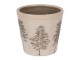 Béžový obal na květináč se stromky Natural Pine Trees M - Ø 15*14 cm Clayre & Eef