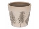 Béžový obal na květináč se stromky Natural Pine Trees M - Ø 15*14 cm Clayre & Eef