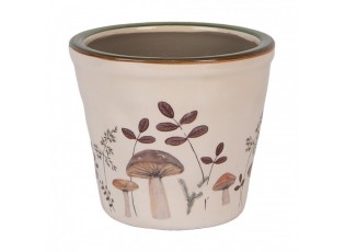 Béžový obal na květináč s houbičkami Little Forest Jewels S - Ø 12*11 cm