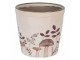 Béžový obal na květináč s houbičkami Little Forest Jewels M - Ø 15*14 cm Clayre & Eef