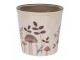 Béžový obal na květináč s houbičkami Little Forest Jewels L - Ø 17*16 cm Clayre & Eef
