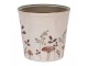 Béžový obal na květináč s houbičkami Little Forest Jewels L - Ø 17*16 cm Clayre & Eef