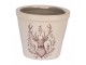 Béžový obal na květináč s jelenem Gentle Wilderness XS - Ø 8*7 cm Clayre & Eef