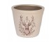 Béžový obal na květináč s jelenem Gentle Wilderness S - Ø 12*11 cm Clayre & Eef
