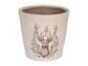 Béžový obal na květináč s jelenem Gentle Wilderness M - Ø 15*14 cm Clayre & Eef