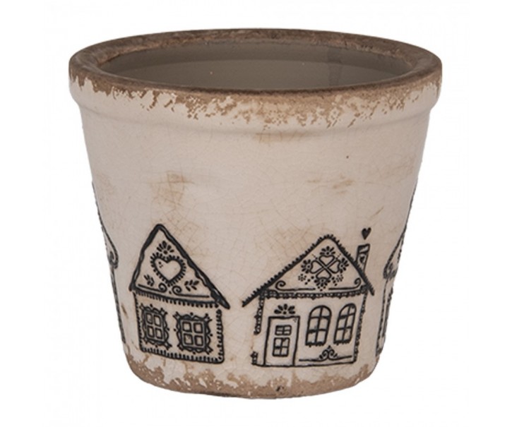 Květináč s perníkovými chaloupkami Gingerbread Bliss XS - Ø 8*7 cm Clayre & Eef