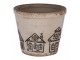Květináč s perníkovými chaloupkami Gingerbread Bliss XS - Ø 8*7 cm Clayre & Eef