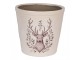 Béžový obal na květináč s jelenem Gentle Wilderness XL - Ø 21*20 cm Clayre & Eef
