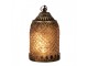 Hnědá skleněná svítící LED lucerna Balli - Ø 10*16 cm Clayre & Eef