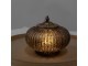Hnědá skleněná svítící LED lucerna Balli - Ø 17*14 cm Clayre & Eef