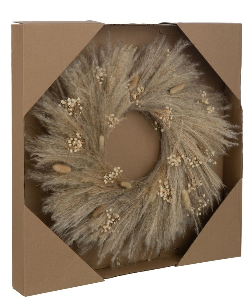 Přírodní věnec ze sušených rostlin Branches - Ø 50*7 cm J-Line by Jolipa Přírodní věnec ze sušených rostlin Branches - Ø 50*7 cm J-Line by Jolipa