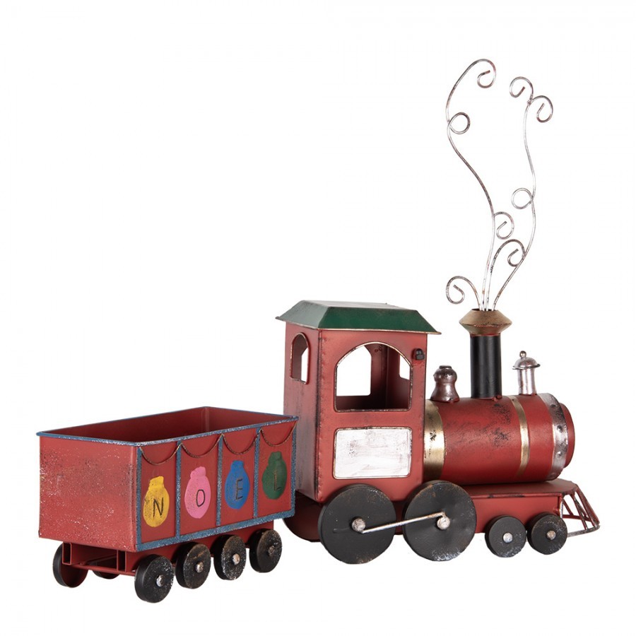 Červená kovová dekorace vláček Locomotive Noel - 63*15*38/50 cm Clayre & Eef Červená kovová dekorace vláček Locomotive Noel - 63*15*38/50 cm Clayre & Eef