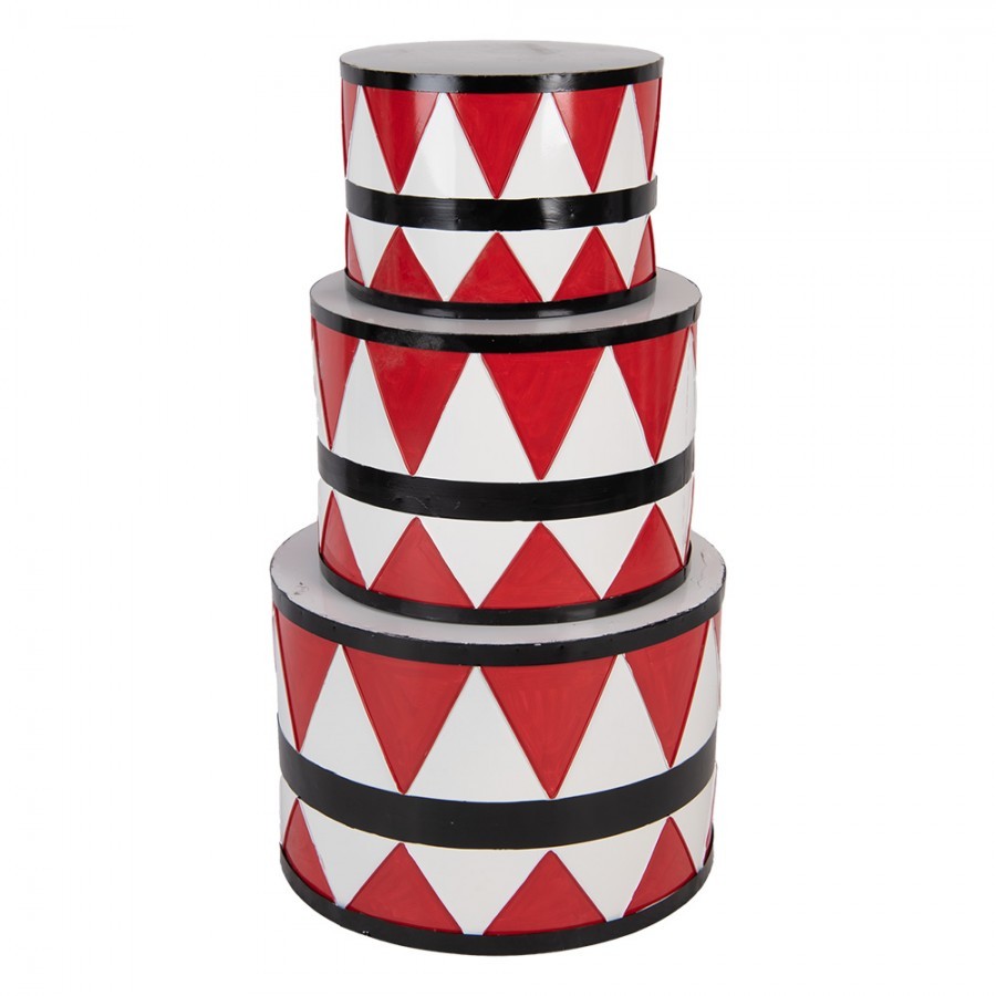 3ks kovový dekorační buben Christmas Drum - Ø 47*32 / Ø 39*28 / Ø 31*22 cm Clayre & Eef 3ks kovový dekorační buben Christmas Drum - Ø 47*32 / Ø 39*28 / Ø 31*22 cm Clayre & Eef