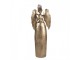 Zlatá antik kovová veliká dekorace anděl se srdcem Christmas Angel - 36*15*100 cm Clayre & Eef