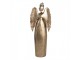 Zlatá antik kovová veliká dekorace anděl se srdcem Christmas Angel - 36*15*100 cm Clayre & Eef