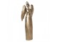 Zlatá antik kovová veliká dekorace anděl se srdcem Christmas Angel - 36*15*100 cm Clayre & Eef