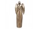Zlatá antik kovová veliká dekorace anděl se srdcem Christmas Angel - 52*22*144 cm Clayre & Eef