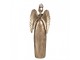 Zlatá antik kovová veliká dekorace anděl se srdcem Christmas Angel - 52*22*144 cm Clayre & Eef