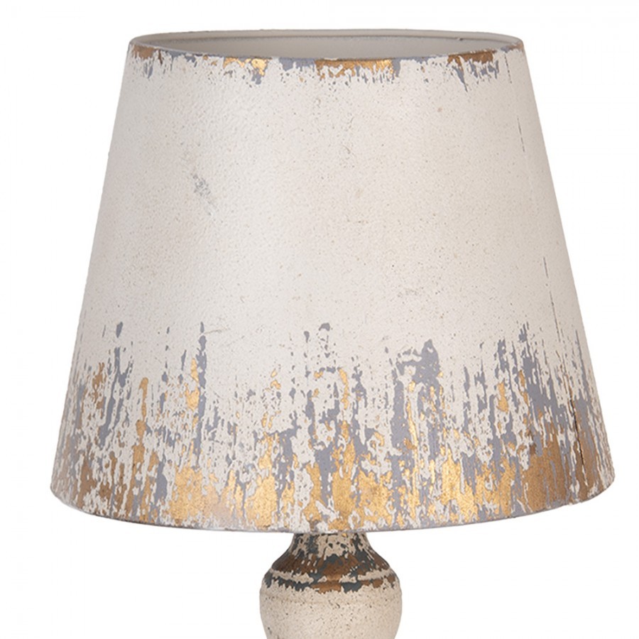 Béžová antik kovová stolní lampa Aurélia - Ø 32*47 cm E27/ma* 1*60W Clayre & Eef Béžová antik kovová stolní lampa Aurélia - Ø 32*47 cm E27/ma* 1*60W Clayre & Eef