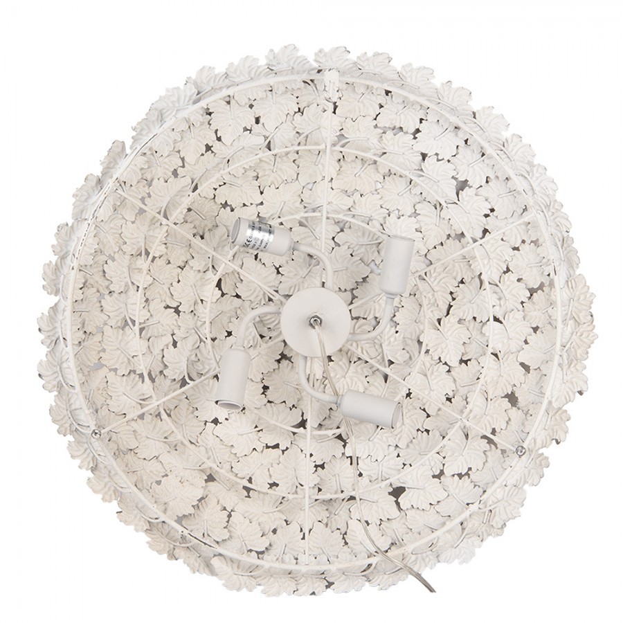 Béžovo-šedé antik nástěnné světlo s listy Esmé - Ø 62*12 cm E27/ma* 4*60W Clayre & Eef Béžovo-šedé antik nástěnné světlo s listy Esmé - Ø 62*12 cm E27/ma* 4*60W Clayre & Eef