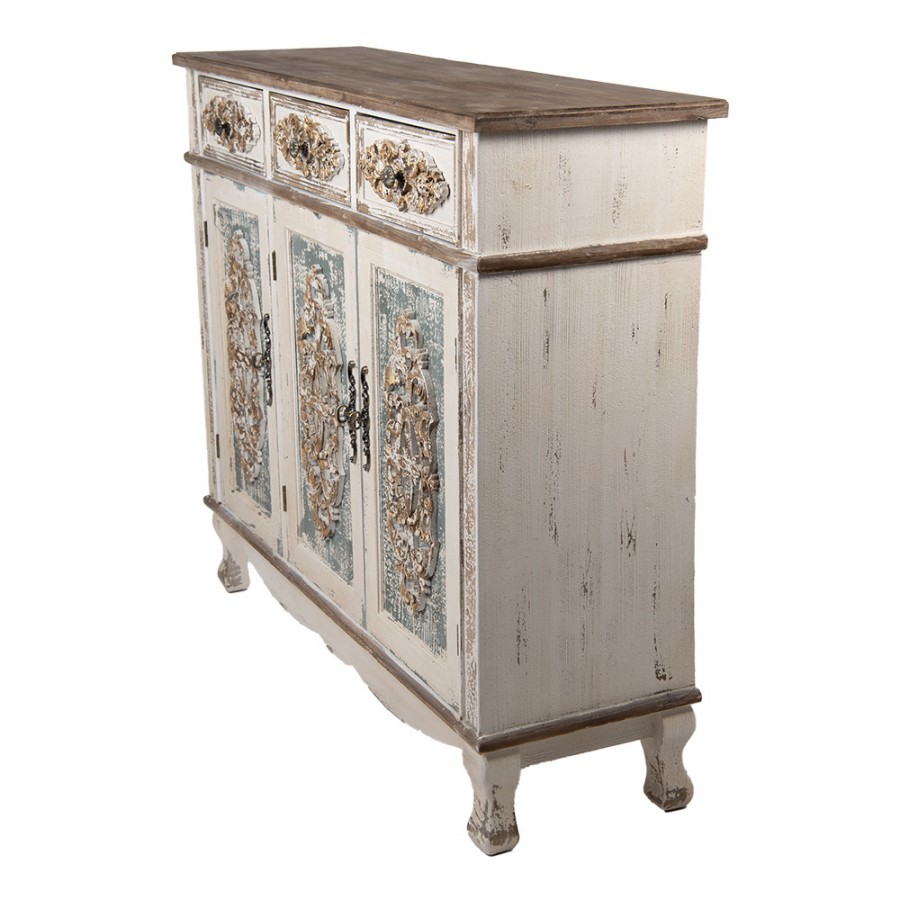Béžová vintage dřevěná komoda Aimée - 126*40*112 cm Clayre & Eef Béžová vintage dřevěná komoda Aimée - 126*40*112 cm Clayre & Eef