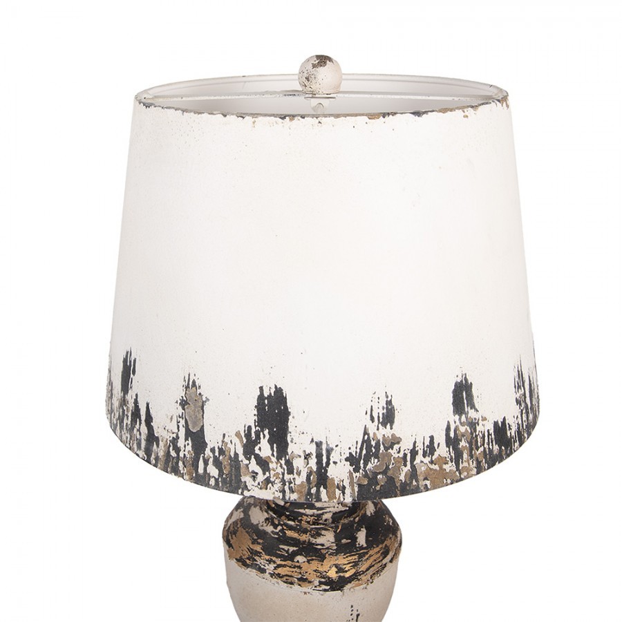 Béžová antik kovová stolní lampa Florence - Ø 32*60 cm E27/max 1*60W Clayre & Eef Béžová antik kovová stolní lampa Florence - Ø 32*60 cm E27/max 1*60W Clayre & Eef